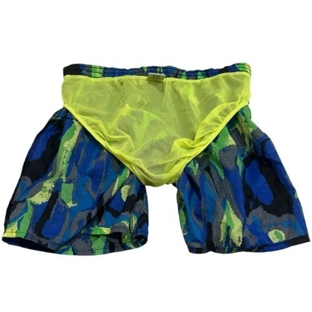 Y2K Nike Watercolor Lined Swim Trunks Athletic Outdoirs Beach Travel Resort M